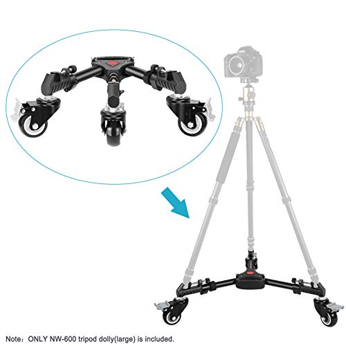 Neewer Dolly Trépied Robuste Support à roulettes avec 7,6cm Roues en Caoutchouc, Pieds Réglables et Sac pour Trépied Supports de Lumière dans Photo Vidéo, Charge Admissible 22,7kg