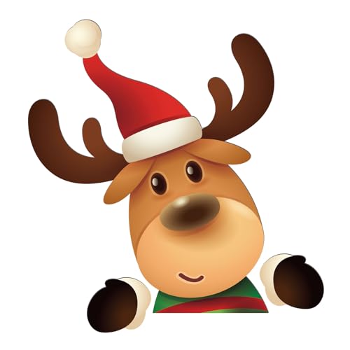 Decoración Navideña para Valla, Letrero Navideño para Jardín Adorno para Valla con Guantes para las Manos para Fiesta de Navidad Patio Césped Decoración del Hogar Exterior (Alce)