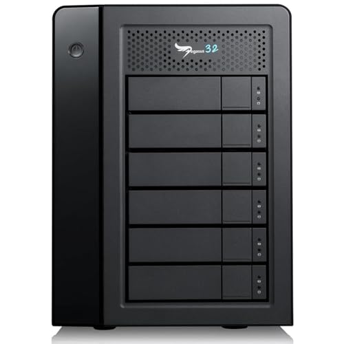 Promise Technology Pegasus32 R6 48TB (6x8TB) Hybrid Thunderbolt 3 or USB32 Direct Attached RAID Storage, High Performance External Hard Drive (P32R6HD48US)