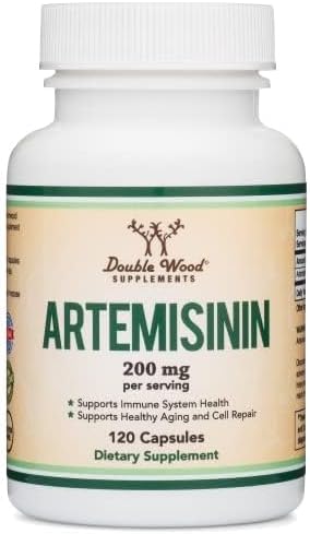 Artemisinin (Sweet Wormwood)(Artemisia Annua) 200mg Per Serving, 120 Capsules (Two Month Supply) Vegan Safe, Non-GMO, Gluten Free (Immune Support) by Double Wood