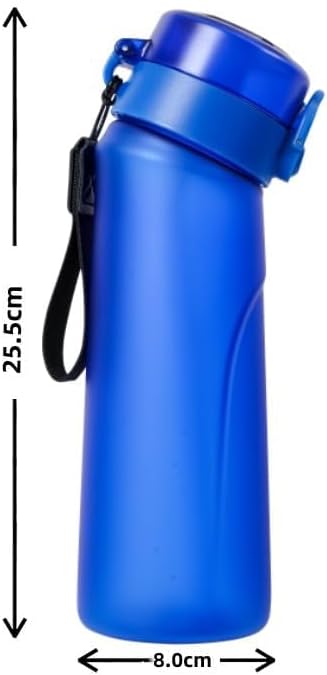 Rigwarl Air Water Bottle Set, 750 ml with Straw, Tritan Bottle, Up with Flavour 7 Pieces Fragrance Pods, BPA-Free, 0 Sugar, 0 Calories, Leak-Proof Water Bottle (Blue)