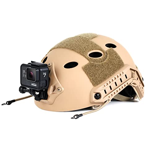 Image of HSU Aluminum NVG Helmet Mount with Aluminum Thumbscrew Compatible with Go pro Hero 13 /12 /11 /10 Black,Hero 9 /8 /7 /6 /5 /4, Tactical Helmet for DJI Osmo Action 2,Insta360 ONE R and Most Action Cameras