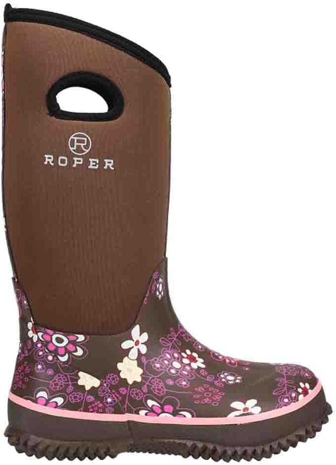 Womens Barnyard 12 Inch Floral Round Toe Rain Casual Boots Mid Calf