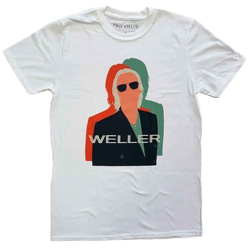 T-Shirt Paul Weller unisexe blanc en taille L pour éviter les motifs rock délavés