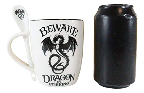 Ebros Gothic Alchemy Magic Altar Drake Beware Dragon Is Stirring Cocoa Tea Coffee Cup Mug And Spoon Set Dungeons Dragons Fantasy Macabre Alchemy Drinkware Mugs #TOP4
