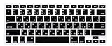 HRH Russian Language Silicone Keyboard Cover Skin for MacBook Air 13,for MacBook Pro 13/15/17(with or w/Out Retina Display,2015 or Older Version)&for iMac Older USA Layout Keyboard Protector-Black