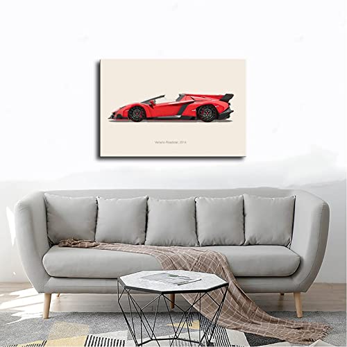 Supercar Poster Walls Canvas Racing Car Vintage Posters Wall Art For Boys Room Banner For Mancave Garage Bedroom Unframe-Style 16X24Inch(40X60Cm) #TOP3