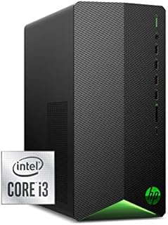 HP Pavilion Gaming Desktop, NVIDIA GeForce GTX 1650 SUPER, Intel Core i3-10100, 8 GB DDR4 RAM, 256 GB PCIe NVMe SSD, Windows 11, USB Mouse and Keyboard, Compact Tower Design (TG01-1022, 2020)