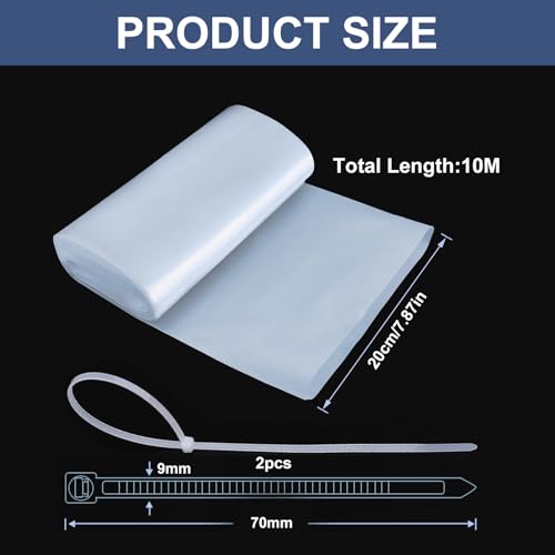 10m Dachrinnenschlauch, Fallrohrersatz aus LDPE mit 2 Kabelbindern, Ablaufschlauch für Regenrinnen, Wiederverwendbar Fallrohrprovisorium