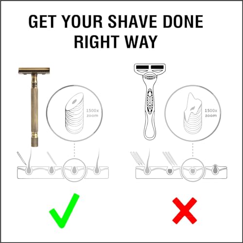 Image of Pearl Shaving Double Edge Close Comb Safety Razor (SS-01 CC (Antique Brass)) -Shaving Razor for Men | Classic & Traditional Shaving Kit for Men | Premium Blade razors for Diwali Gift Options