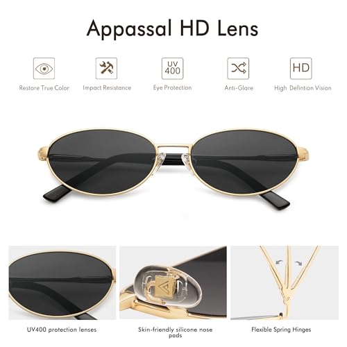 Retro Oval Sunglasses for Women Mens with Spring Hinge Sunnies AP3696