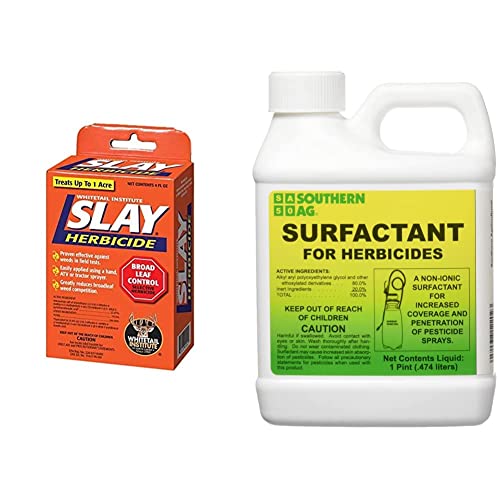 Whitetail Institute Slay Selective Broad-Leaf Weed Control Herbicide Specifically Developed For Deer Food Plots, 4 Ounces (1 Acre) & Southern Ag Surfactant For Herbicides Non-Ionic, 16Oz, 1 Pint #TOP13