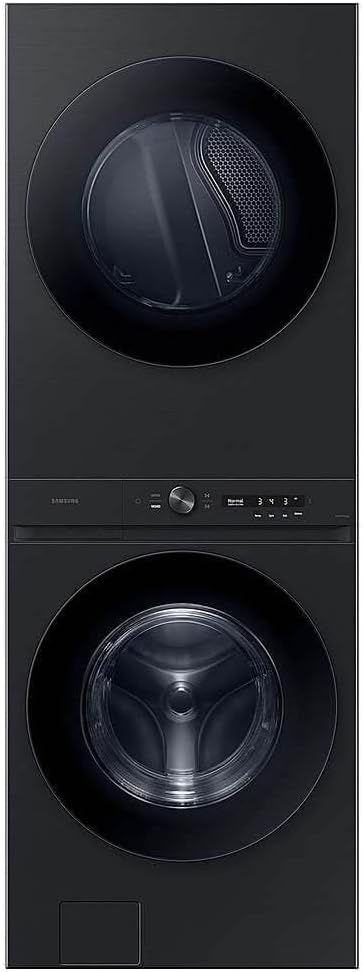 WH46DBH500EV 4.6/7.6 Cu. Ft. Brushed Black Bespoke AI Stacked Washer/Dryer