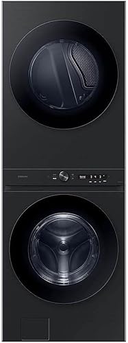 Samsung WH46DBH500EV 4.67.6 pies cúbicos lavadorasecadora apilados AI negro cepillado a medida