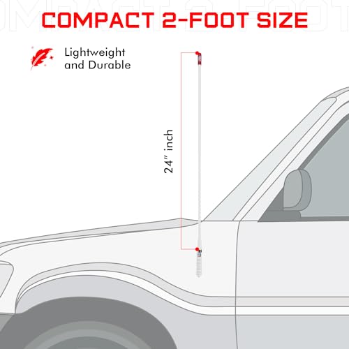 Generic Prostick 2` Foot Fiberglass 1000 Watt - White Cb Radio Antenna thumb #2