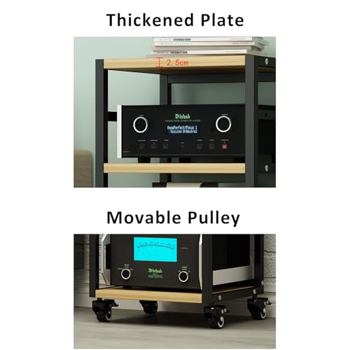 Meuble tour audio mobile pour rangement composants stéréo hi-fi