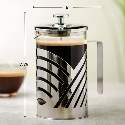 Cafetière à café et à thé à piston en verre borosilicate résistant à la chaleur