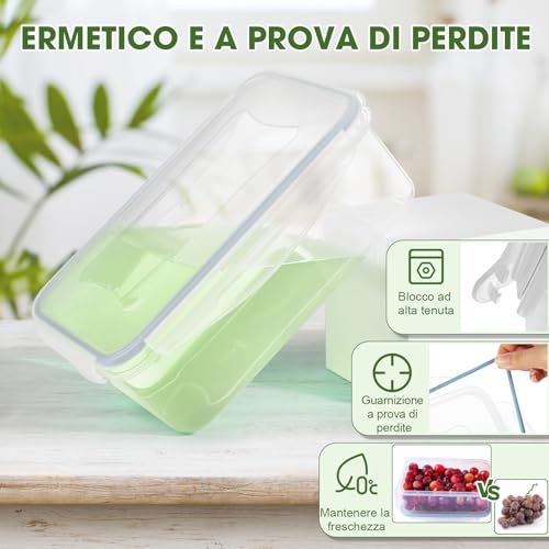 YASHE Contenitori Ermetici per Alimenti, 16 Pezzi (8 contenitori, 8 coperchi), Contenitori di Plastica Contenitori Alimenti, Senza BPA, 100% a Prova di Perdite, Lavastoviglie - immagine 4