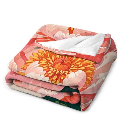Couverture en flanelle légère plaid lit et canapé imprimé fleuri