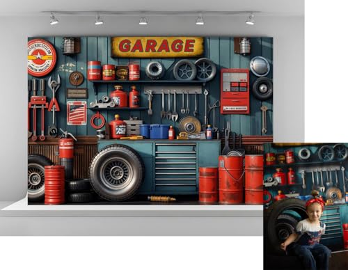 Kate 7x5ft Garage Car Repair Backdrops for Photography Mechanic Tool Room Booth Background Baby Kids Boys Birthday Party Decoration Photo Studio Backdrop