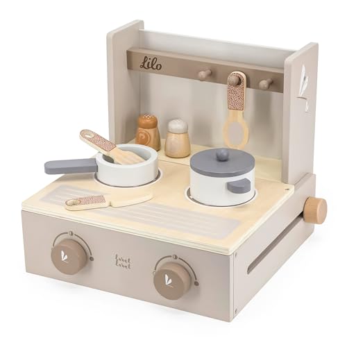 Personnalisable Cuisine Enfant en Bois Pliable Nougat – Gain de Place & avec Accessoires – pour Enfants à partir de 3 Ans – personnalisée avec Le prénom –...