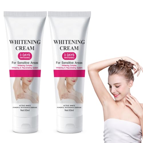 2PC Achsel Aufhellungs Creme, Underarm Whitening Cream, Aufhellende, Snow Bleach Cream für Achselhöhle, Knie, Ellbogen, empfindliche und private Bereiche