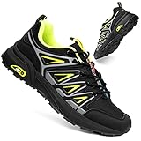 Hsyooes Herren Traillaufschuhe Damen Laufschuhe Leichte Sportschuhe Outdoor Turnschuhe Fitnessschuhe rutschfest Joggingschuhe,2372-Grün,43 EU
