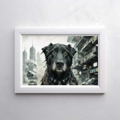 Portrait personnalisé de chat et chien sur toile art numérique 4K