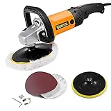ERGOMASTER Car Polisher 7 Inch Buffer Polisher 6 Variable Speeds Electric Rotary Buffer Sander...
