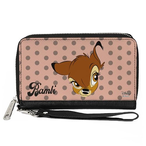 Buckle-Down Women's PU Zip Around Wallet Rectangle-Bambi, 7.5