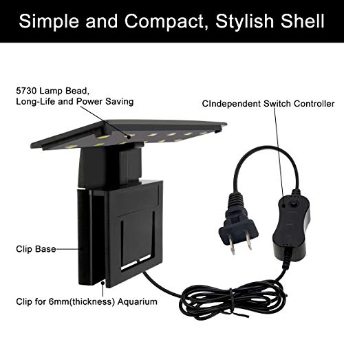 Weaverbird WVD-US-0041 Aquarium Light Fish Tank Led Light 6W 12 Led Planted Clip Lamp thumb #3
