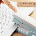 Deli Effortless Desktop Stapler, Heavy Duty Stapler, 40-50 Sheet Capacity, One Finger, No Effort, Includes Staples & Staple Remover, Blue