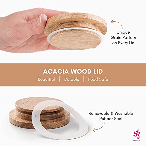 Rae-Dunn-Herb-Jars-with-Wooden-Lids-Set-of-4-Kitchen-Jars-for-Herbs-or-Spices-Seasoning-Containers-with-Lids-Herb-Jars-for-Thyme-Basil-Parsley-and-Dill Rae Dunn Herb Jars with Wooden Lids Set of 4 Kitchen Jars for Herbs or Spices Seasoning Containers with Lids Herb Jars for Thyme Basil Parsley and Dill