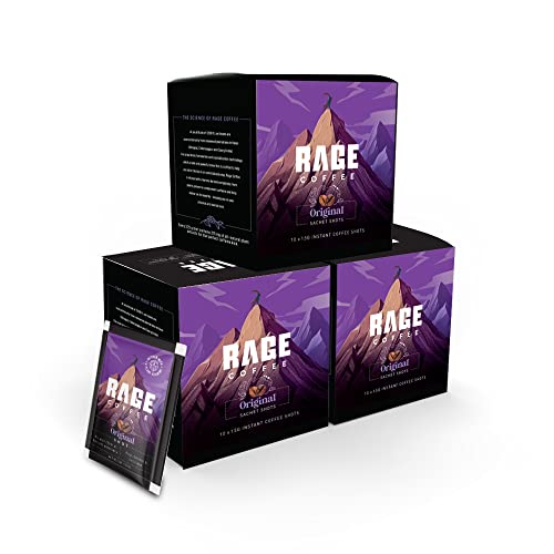 Image of Rage Coffee - Instant Coffee Sachets | Coffee Powder | 30 Coffee Sachets | Original Coffee Blend | 100% Arabica Coffee Beans | Black Coffee On The Go