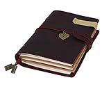 Traveler Notebook Leather Small Journal Notebook,Flowers Embossed Vintage Notebook, Gift for Men & Women, Perfect to write in,5.3
