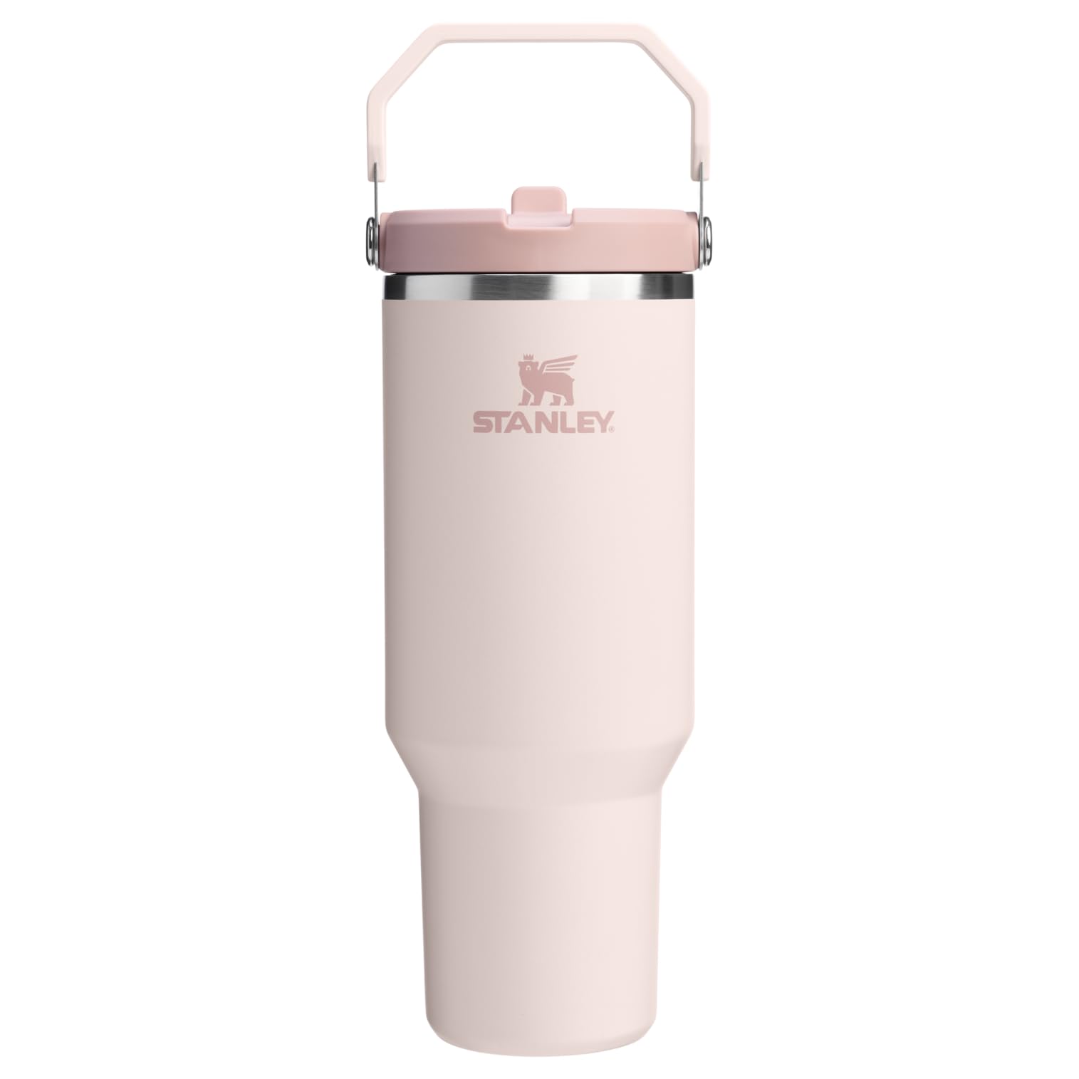 Stanley IceFlow 2.0 Flip Straw Tumbler with Handle 30 oz | Twist On Lid and Flip Up Straw | Leakproof Water Bottle | Insulated Stainless Steel | BPA-Free | Rose Quartz