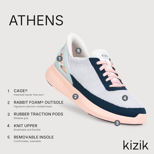 Kizik Slip On Sneakers: Athens - Comfortable All-Day Wear, Hands Free Convenience, Breathable Knit Top, Mens & Womens Walking Shoes with Arch Support3
