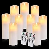 Aignis Flickering Flameless Candles with Remote Timer, Battery Operated LED Candles Outdoor Heat Res