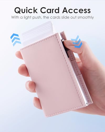 RFID Wallet Women - Small Slim Trifold Wallet Anti-Theft Pop up Card Holder, Minimalist, Ultra Thin, Front Pocket, Premium Leather, 9-11 Cards Capacity | ID Window | Cash Slot3