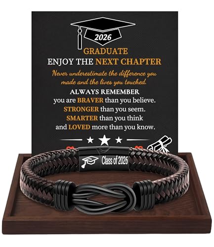Image of Btysun Fathers Day Gift, Gifts for Men Morse Code Bracelets for Men 2026 Graduation Gifts Mens Bracelet for Him Boyfriend Husband Leather Bracelet Motivational Birthday Jewelry Stocking Stuffers