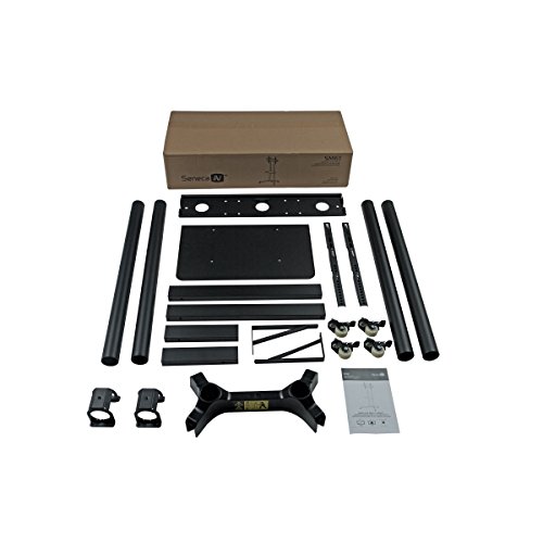 Seneca AV SM61 Mobile Flat Panel TV Mount - For 30" to 65" Monitor Displays - Adjustable Height - Black - Thumbnail 7