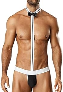 Czizitong Sexy Borat Manikini Badeanzug Tanga Halloween Kostüm für Herren Lustiger G-String (Schwarz)