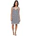 Eileen West Women's Nautical Knit Short Nightgown - Navy Strip