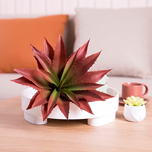 Veryhome Succulents Plants Artificial Aloe Plant, 12.5Inch Large Faux Succulents Unpotted, Premium Crafting Diy Greenery Decor For Indoor & Outdoor(Red) #TOP2