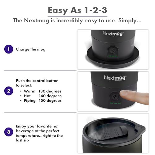 Nextmug Ultra - Temperature-Controlled, Self-Heating Travel Mug (Black - 24 oz.) #3