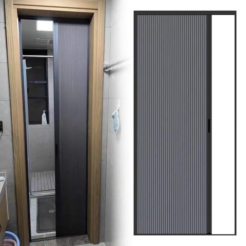 Puerta ancha para baño, puertas plegables internas de tamaño personalizable con accesorios, divisor de habitación sin taladrar