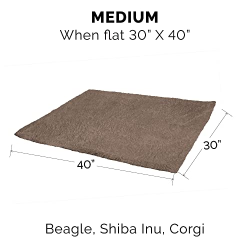 Image of Furhaven Waterproof & Self-Warming Throw Blanket for Dogs & Indoor Cats, Washable & Reflects Body Heat - Soft-Edged Terry & Sherpa Dog Blanket - Espresso, Medium (Pack of 7)
