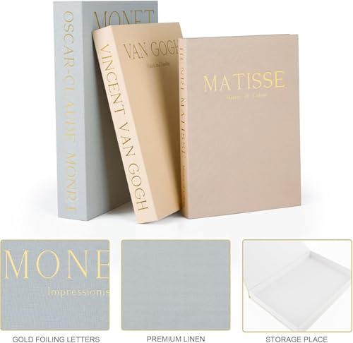 kroucoco Decorative Faux Books - Set of 3 Linen Storage Boxes for Coffee Table, Bookshelf & Home Decor (Gray-beige) - Cosy Home Interiors kroucoco Decorative Faux Books - Set of 3 Linen Storage Boxes for Coffee Table, Bookshelf & Home Decor (Gray-beige) - Image 6