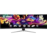 MSI MPG 491CQP QD-OLED 49 Inch DQHD Curved Gaming Monitor-5120x1440(32:9) Quantum Dot OLED Panel,144Hz/0.03ms,99.28% DCI-P3,ΔE≤2,DisplayHDR True Black 400, KVM-DP 1.4a,HDMI 2.1,USB Type C(PD:90W)