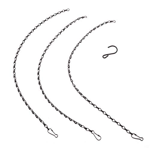 Kabb Hanging Basket Chains, 2Pcs 20 Inch/ 50Cm Black Hanging Chains Flowerpot Iron Sling Chain 3 Point Garden Plant Hanger For Bird Feeders, Planters, Lanterns And Ornaments #TOP3